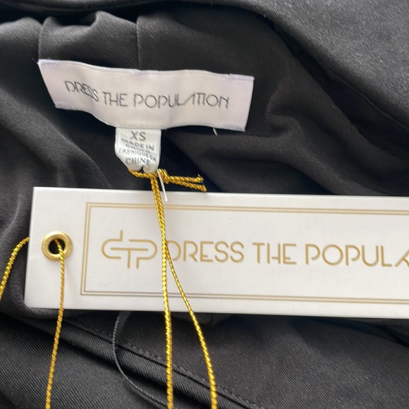 NWT Dress the Population Eva Black One Shoulder Gown Dress Size XS - Picture 8 of 10